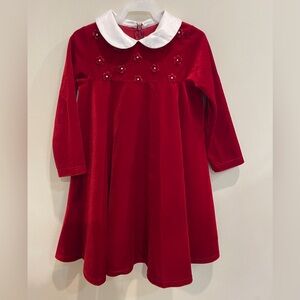 Good Lad Red Velvet Collar Holiday Dress